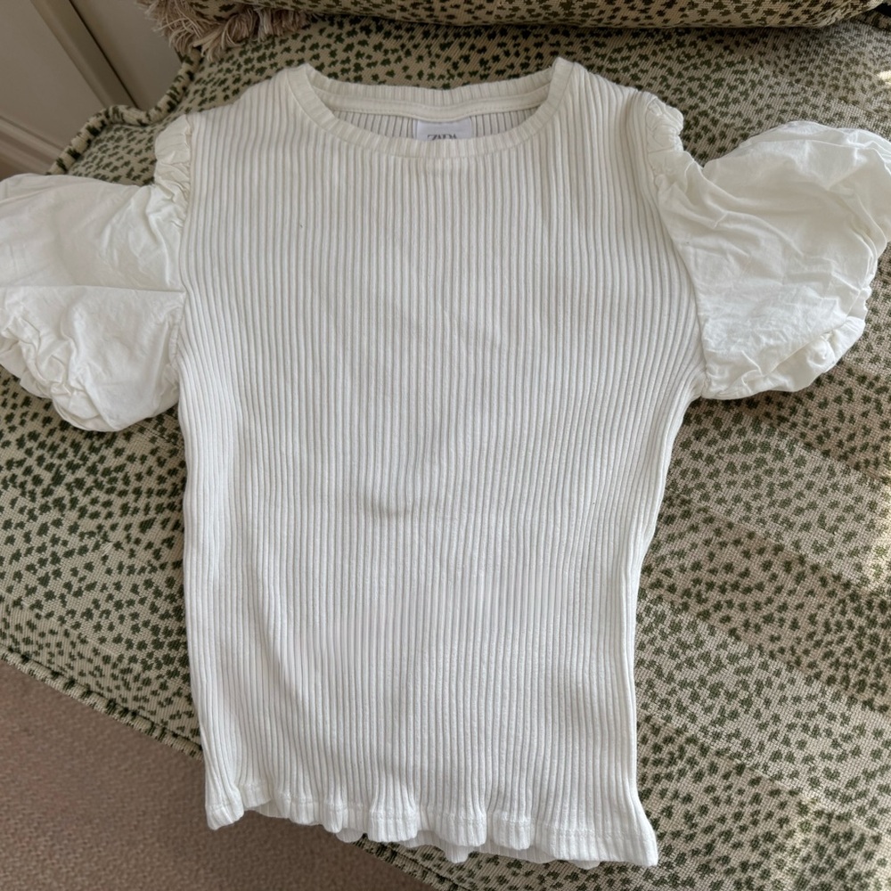 Zara White Short Sleeve Kids Tee